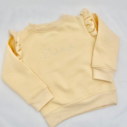 Lemon Frill Sleeve Jumper
