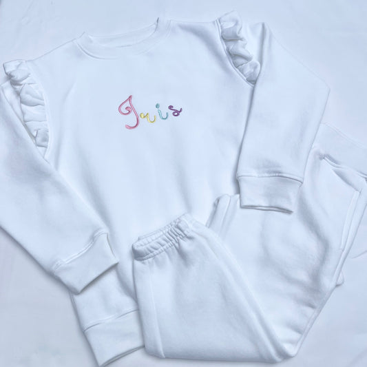 White Frill Sleeve Tracksuit