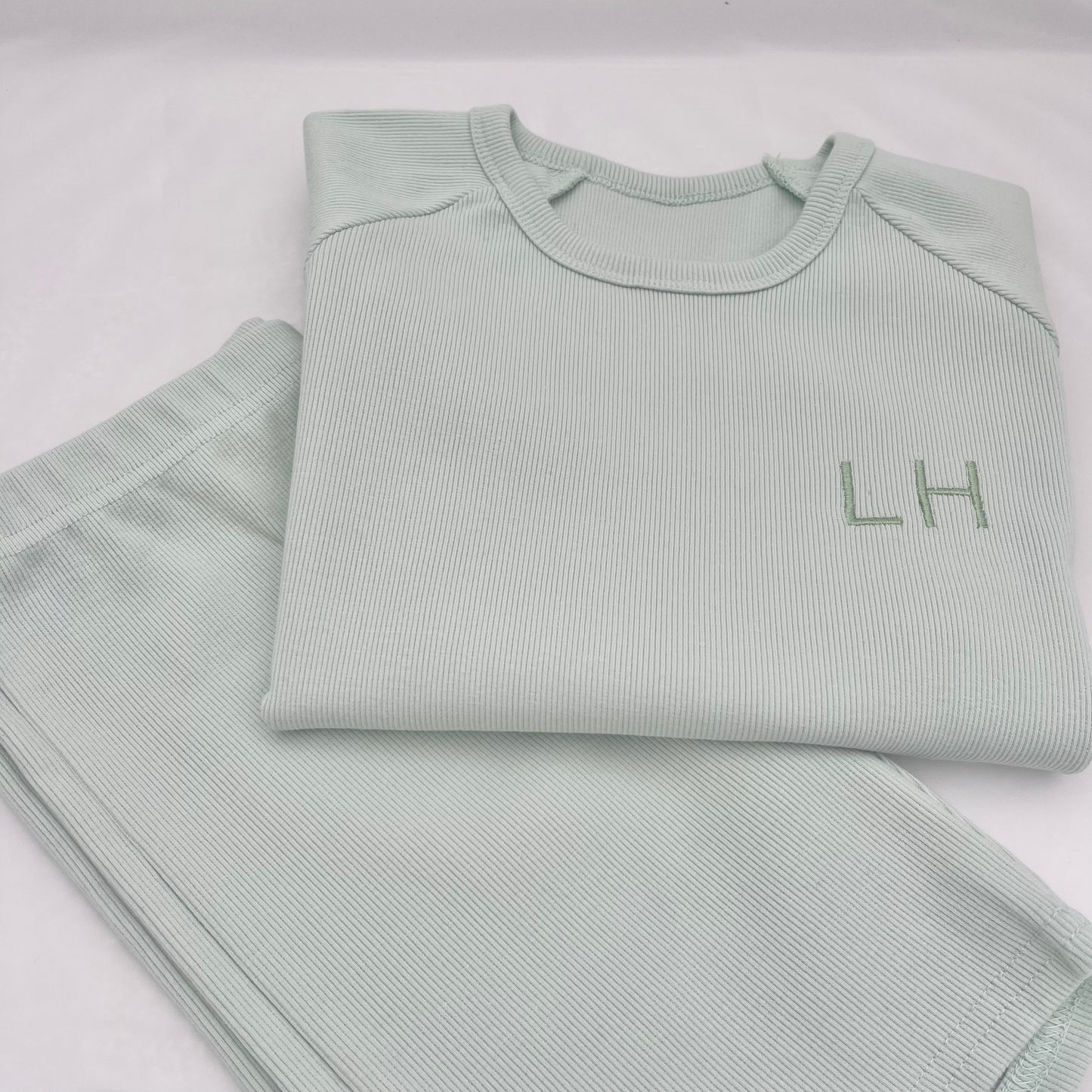 Mint Ribbed Short Set