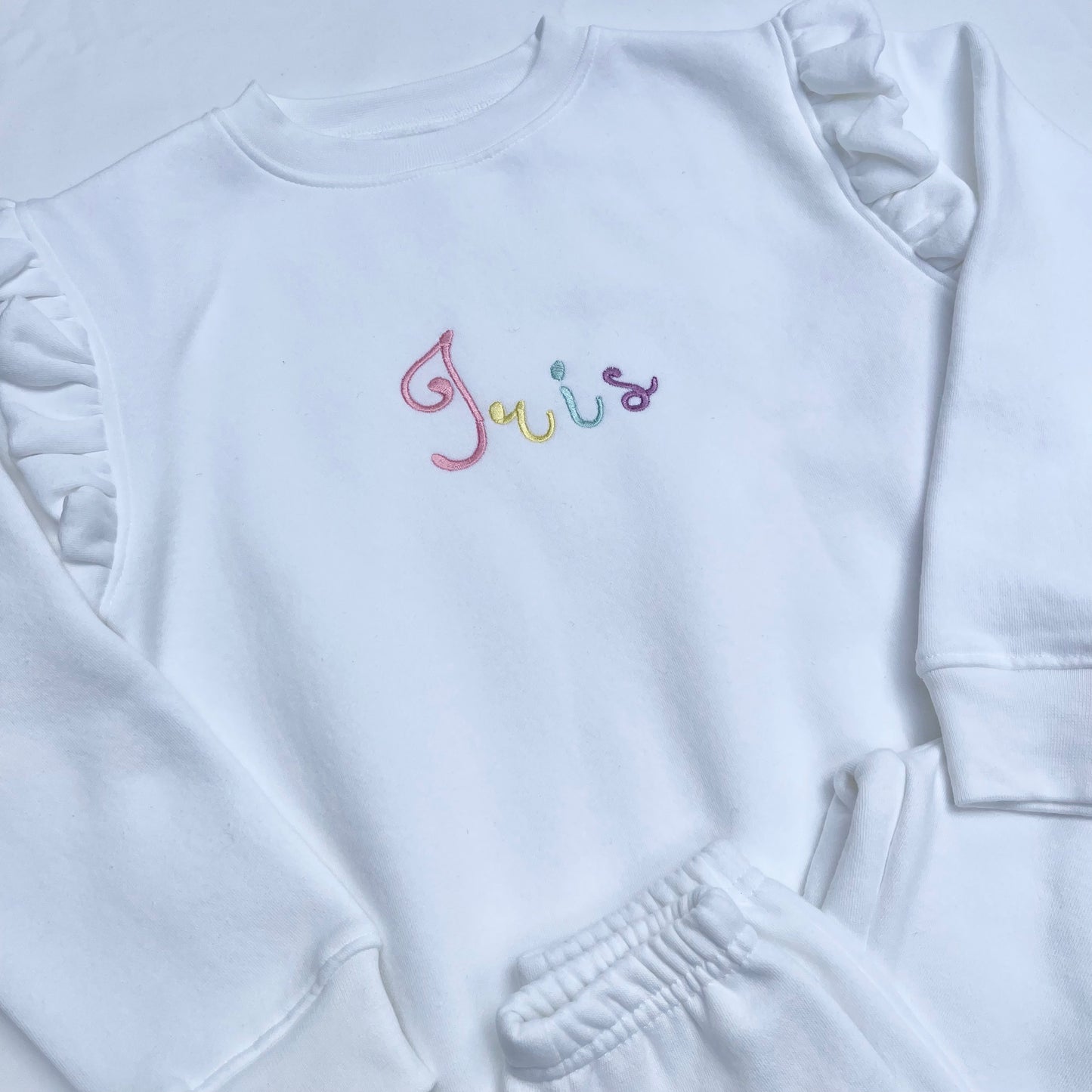 White Frill Sleeve Tracksuit